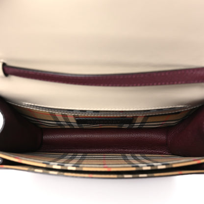 Burberry Derby Calfskin Bi-Color Small Macken Crossbody Bag Mahogany Red Limestone 5 of 12