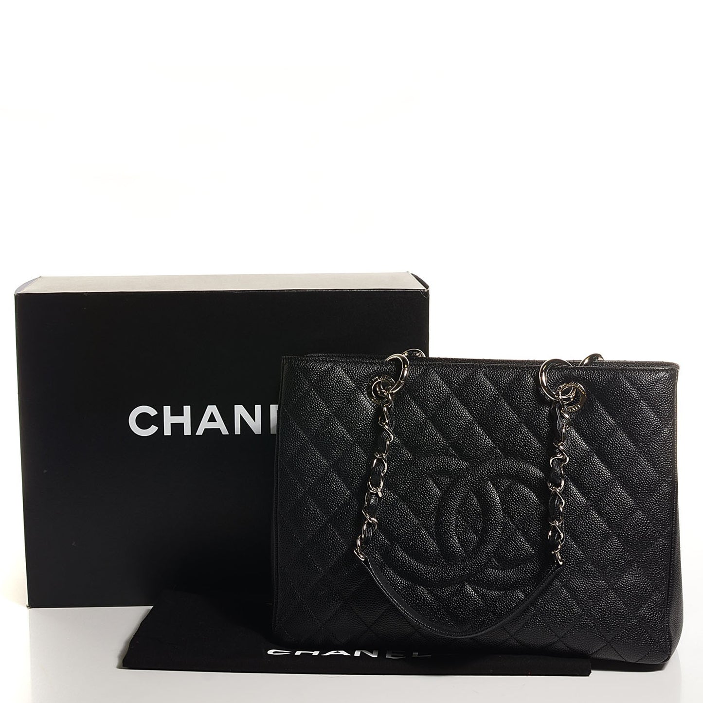 Caviar Quilted Grand Shopping Tote GST Black
