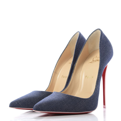Christian Louboutin Denim Patent So Kate 120 Pumps 38.5 Blue Pompadour 3 of 9