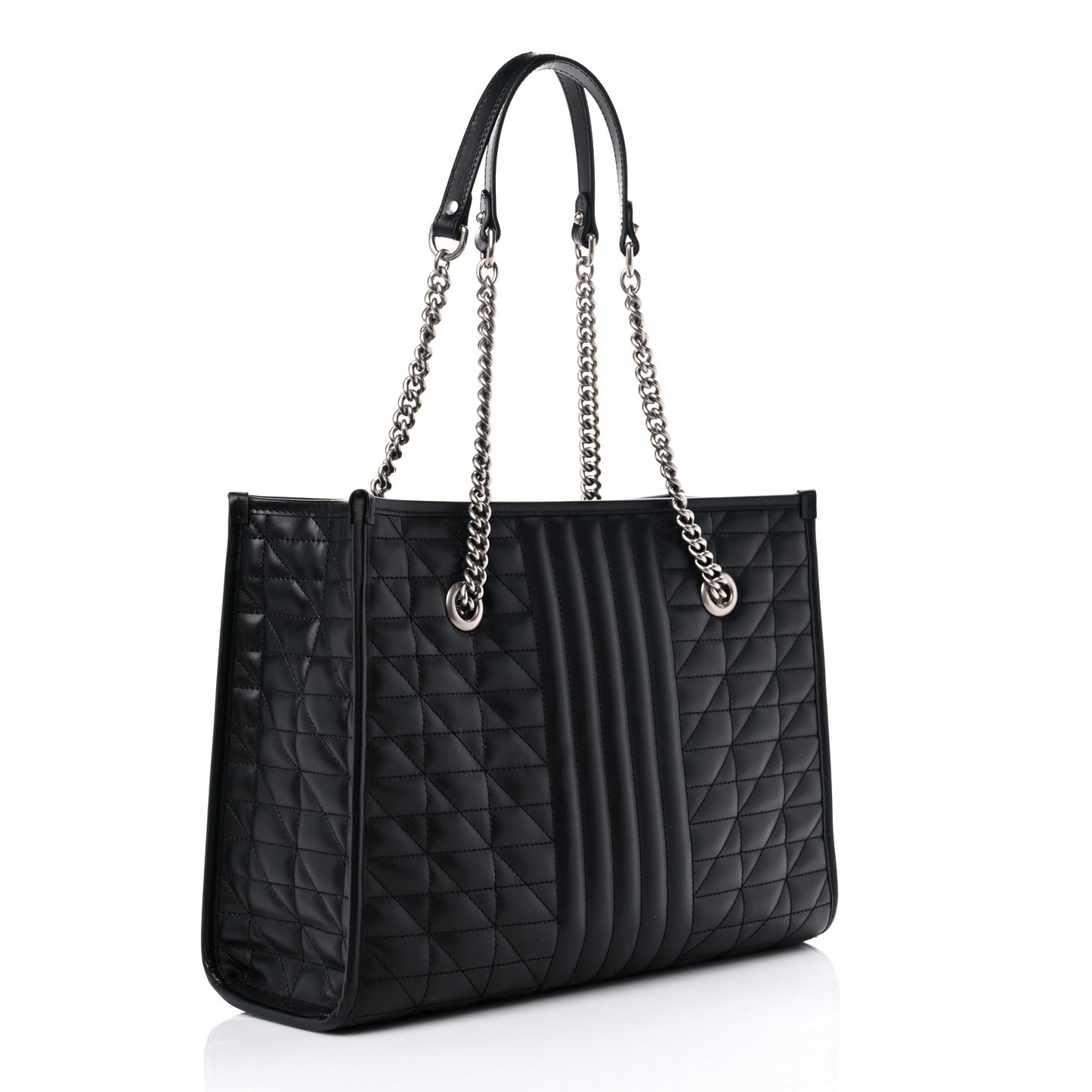 Calfskin Matelasse Aria Medium GG Marmont Shoulder Tote Black