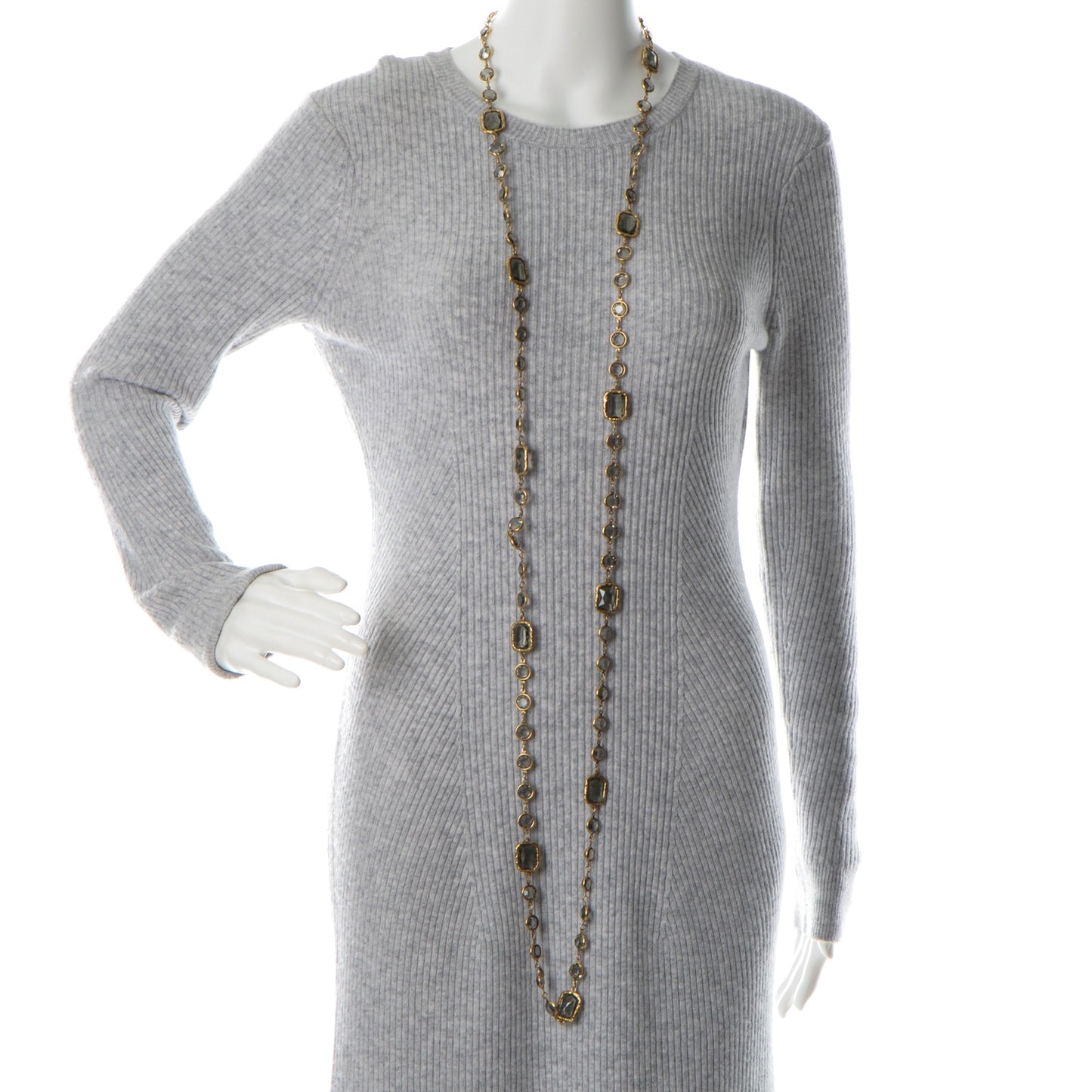 Crystal Sautoir Necklace Gold