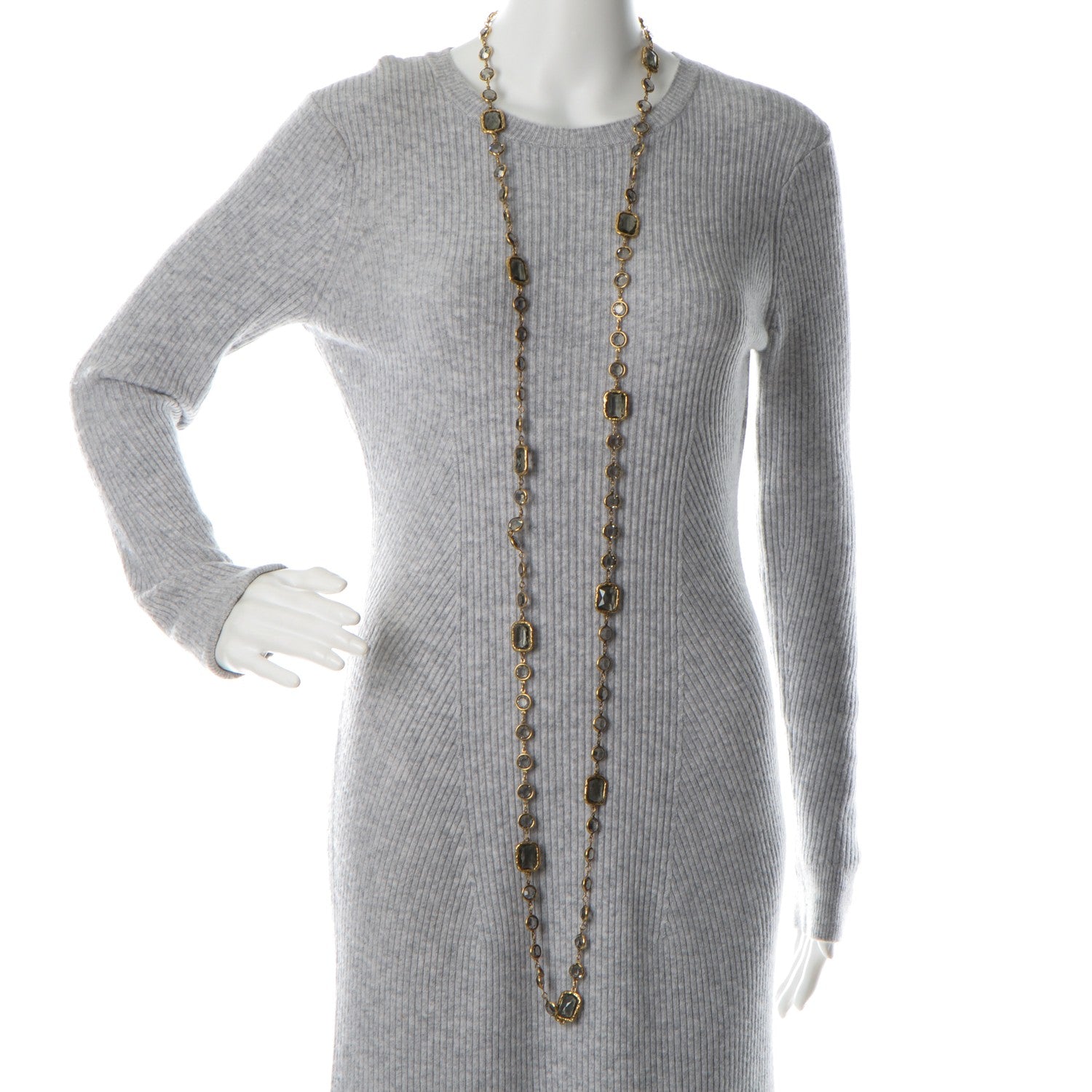 Chanel Crystal Sautoir Necklace Gold 2 of 4