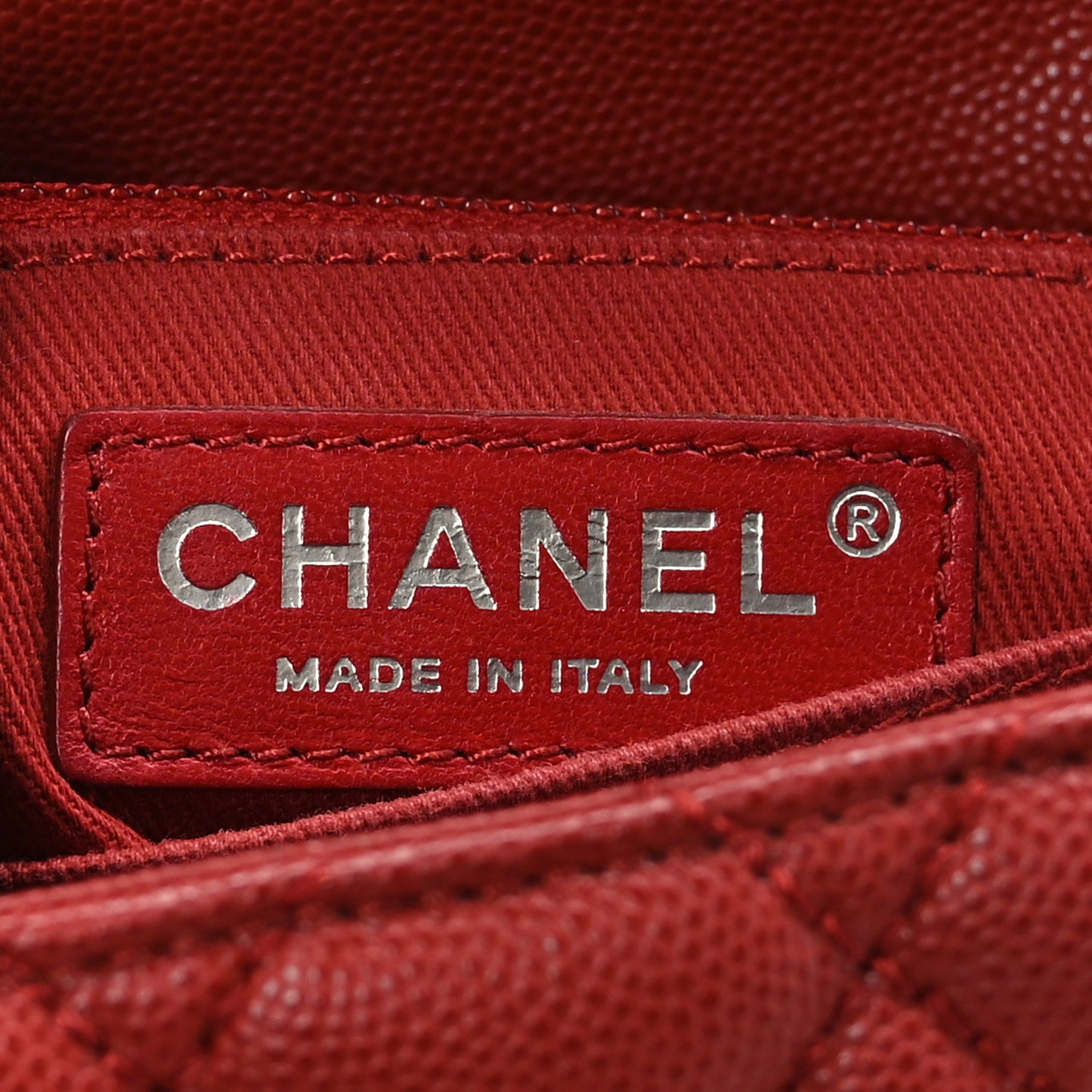 Caviar Quilted Mini Coco Handle Flap Red