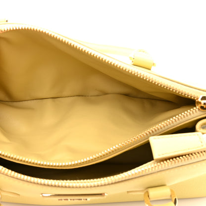 Prada Soft Grain Medium East West Galleria Double Zip Bag Vanilla 5 of 13