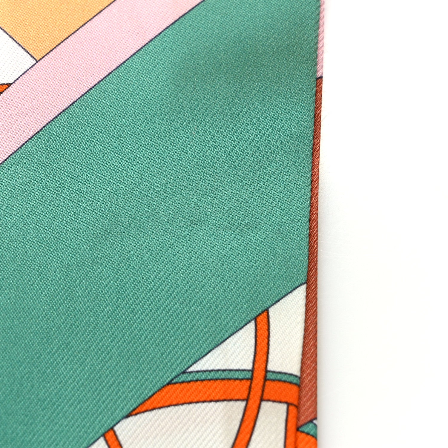Hermes Silk Springs Springs Twilly Rose Vert Multicolor 4 of 4