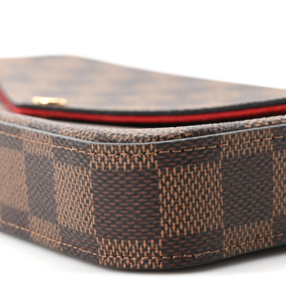 Louis Vuitton Damier Ebene Pochette Felicie Chain Wallet 12 of 15
