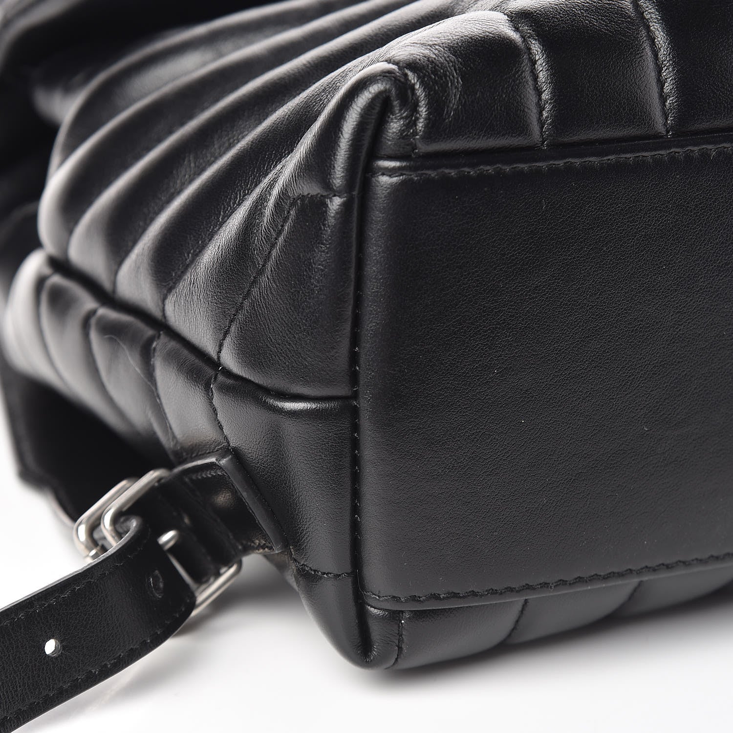 Saint Laurent Calfskin Y Quilted Monogram Small Loulou Backpack Black 10 of 11