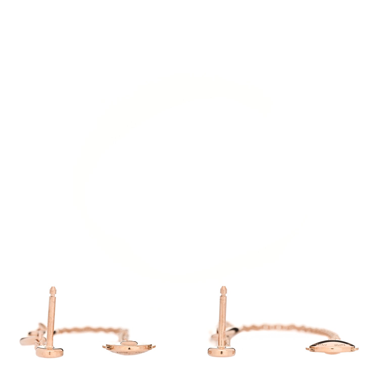 Hermes 18K Rose Gold TPM Chaine D'Ancre Punk Earrings 3 of 4