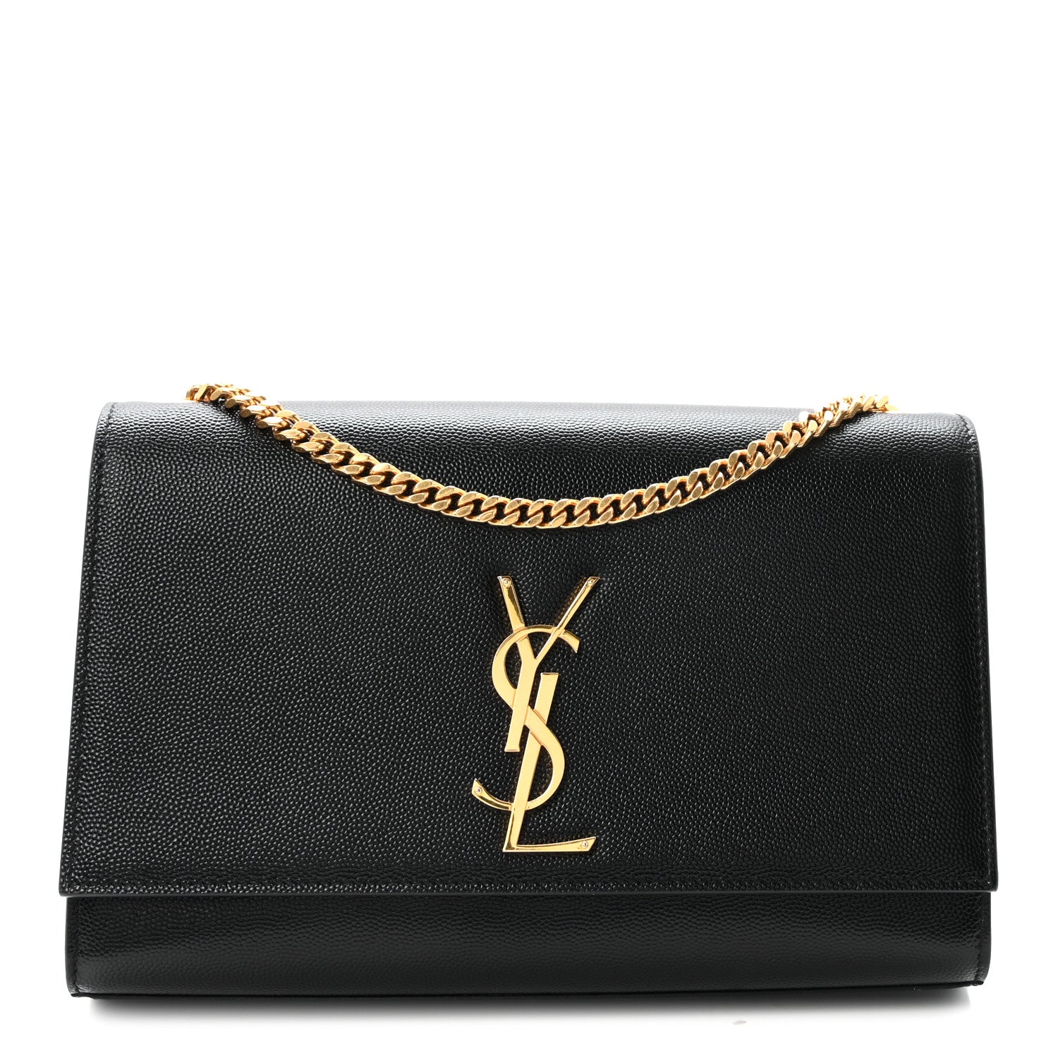 Saint Laurent Grain De Poudre Medium Classic Monogram Kate Satchel Black 1 of 9