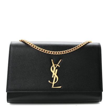 Saint Laurent Grain De Poudre Medium Classic Monogram Kate Satchel Black 1 of 9