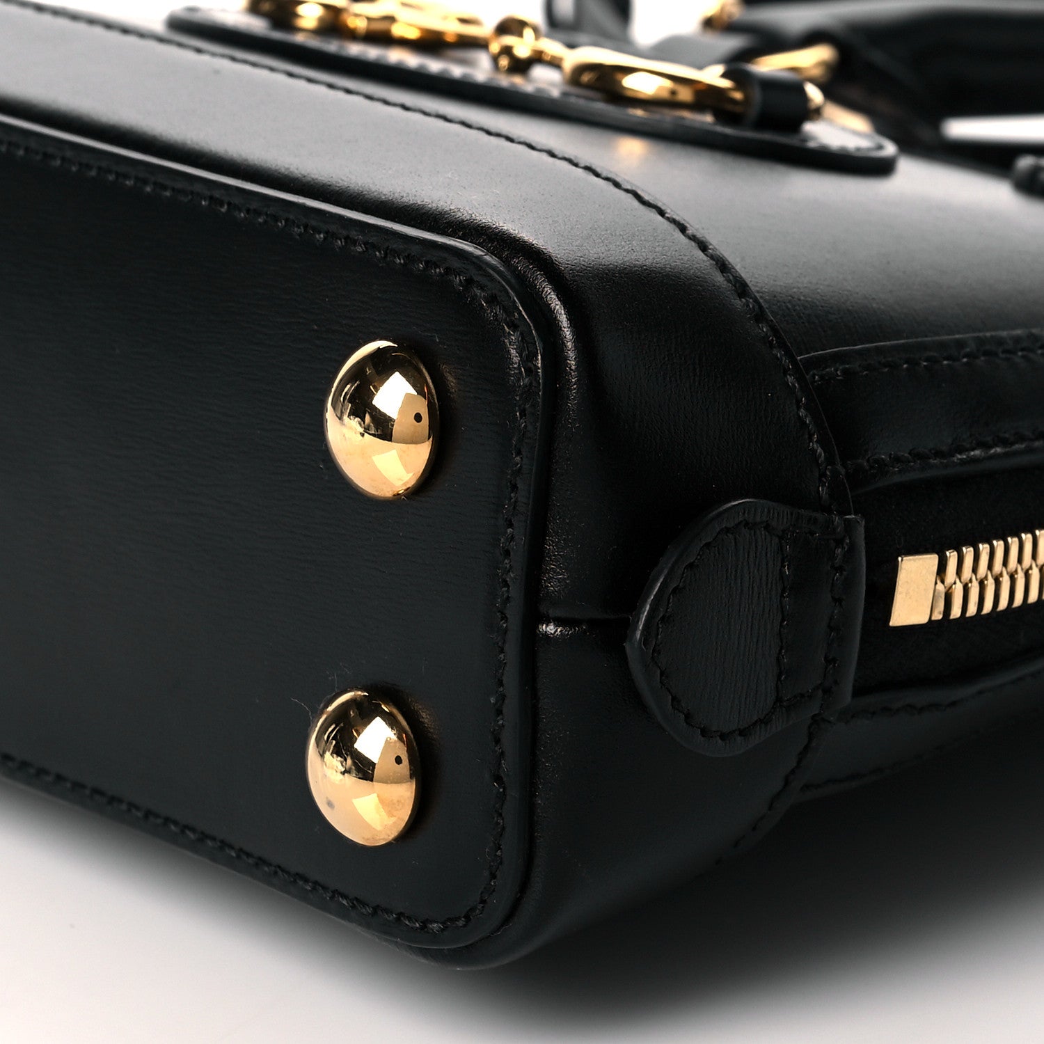 Gucci Boarded Plutone Calfskin Mini Horsebit 1955 Top Handle Bag Black 11 of 11