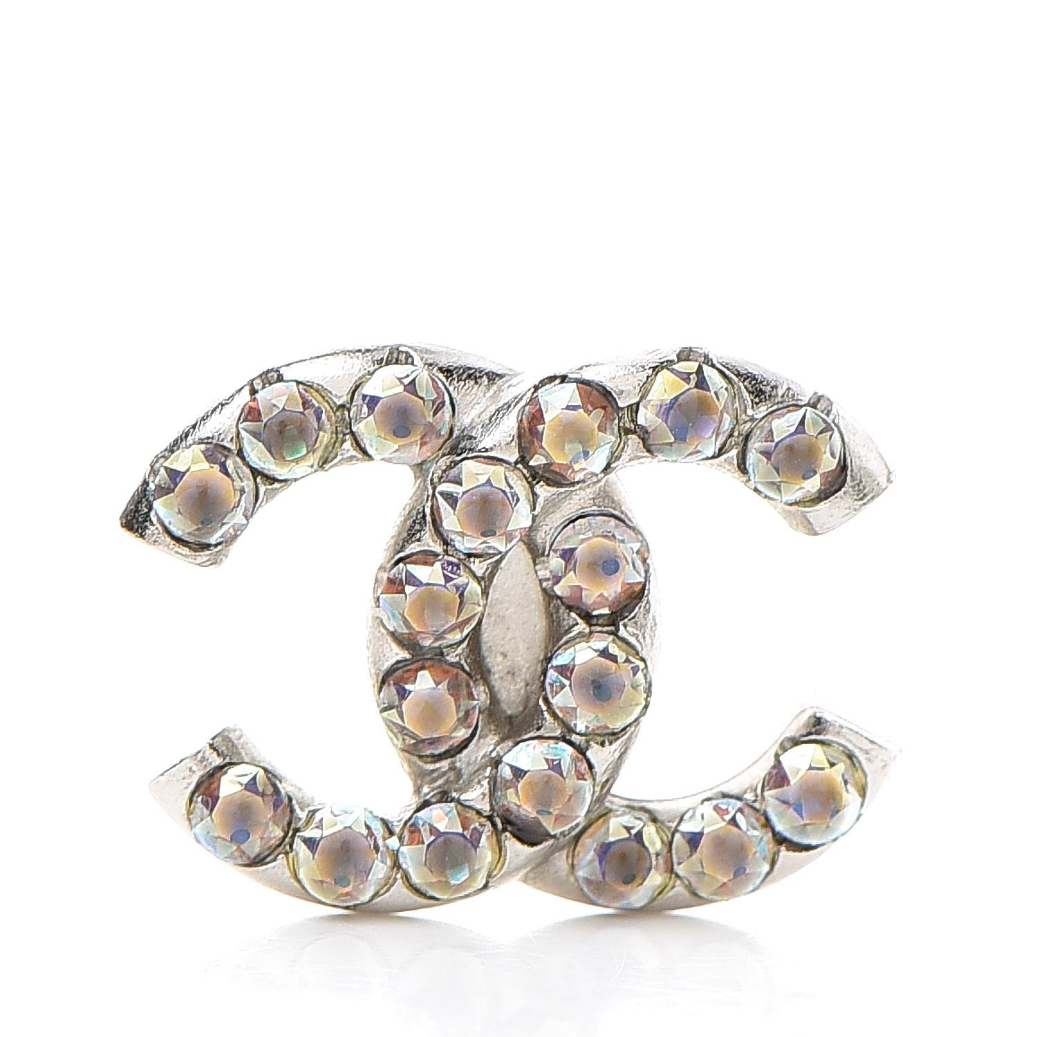 Chanel Iridescent Crystal CC Earrings Multicolor 5 of 6