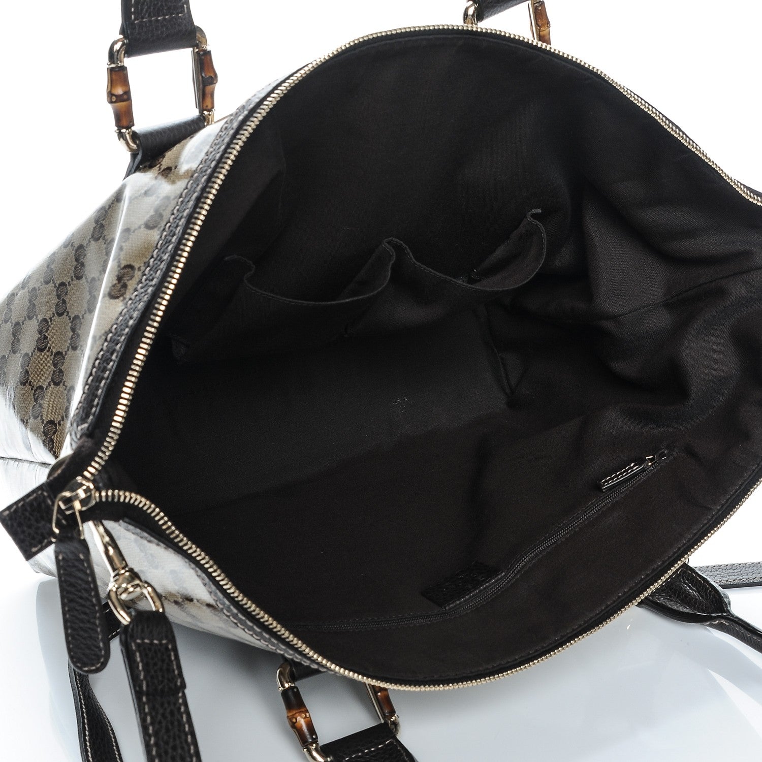Gucci Crystal Monogram Bamboo Tote Dark Brown 5 of 6