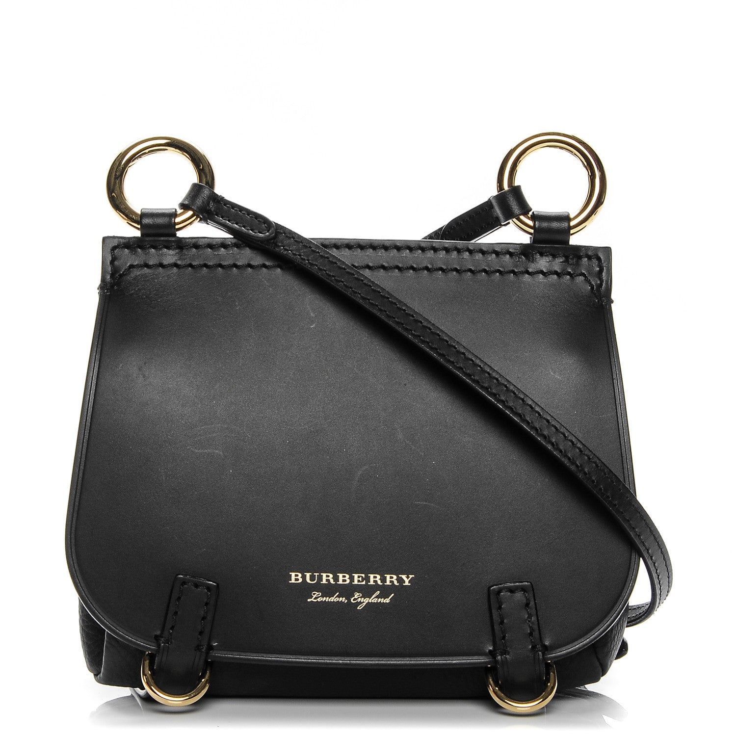 Burberry Calfskin Baby Bridle Saddle Bag Black 1 of 6