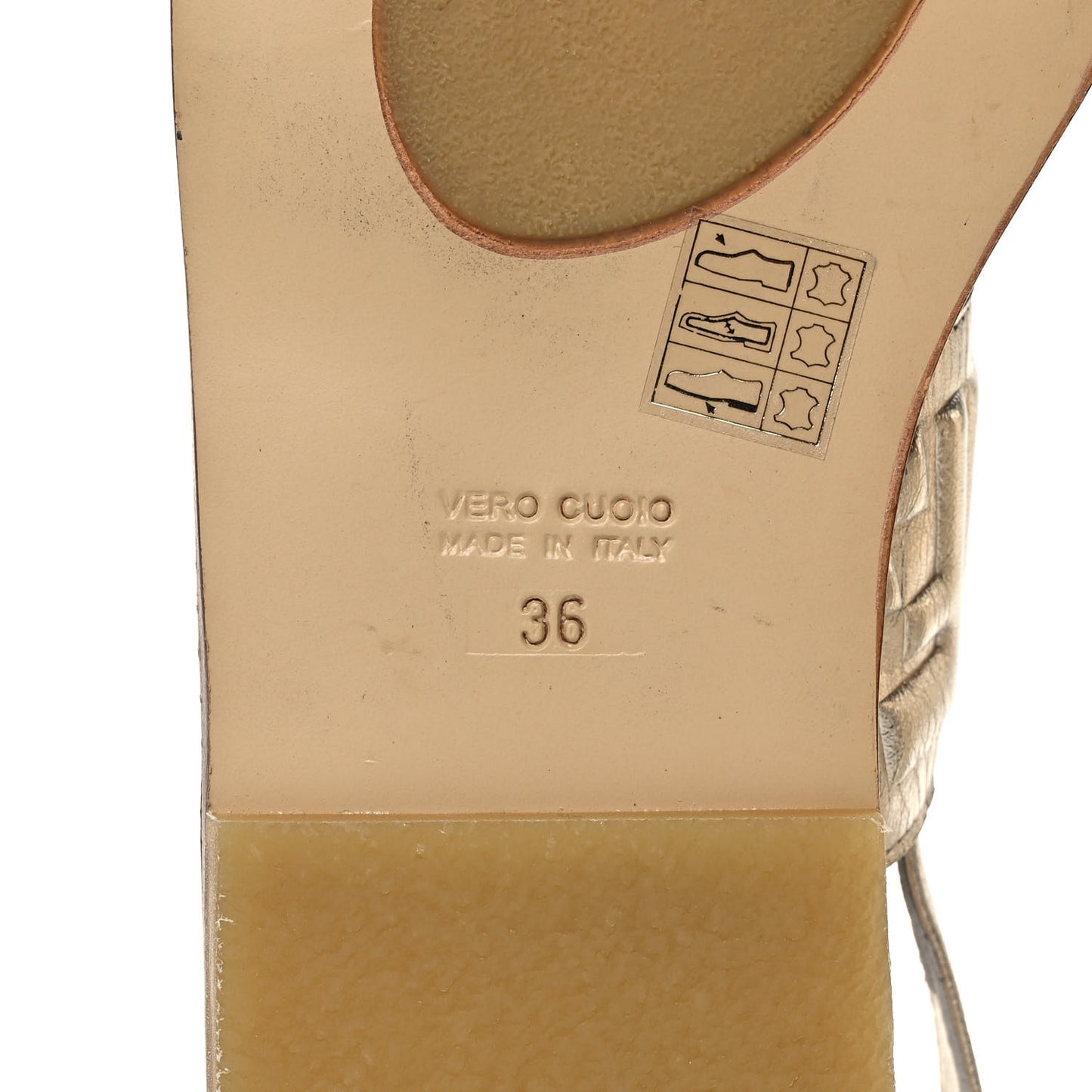 Metallic Nappa FF Embossed Slingback Slide Sandals 36 Gold