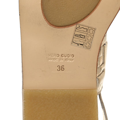 Fendi Metallic Nappa FF Embossed Slingback Slide Sandals 36 Gold 6 of 10