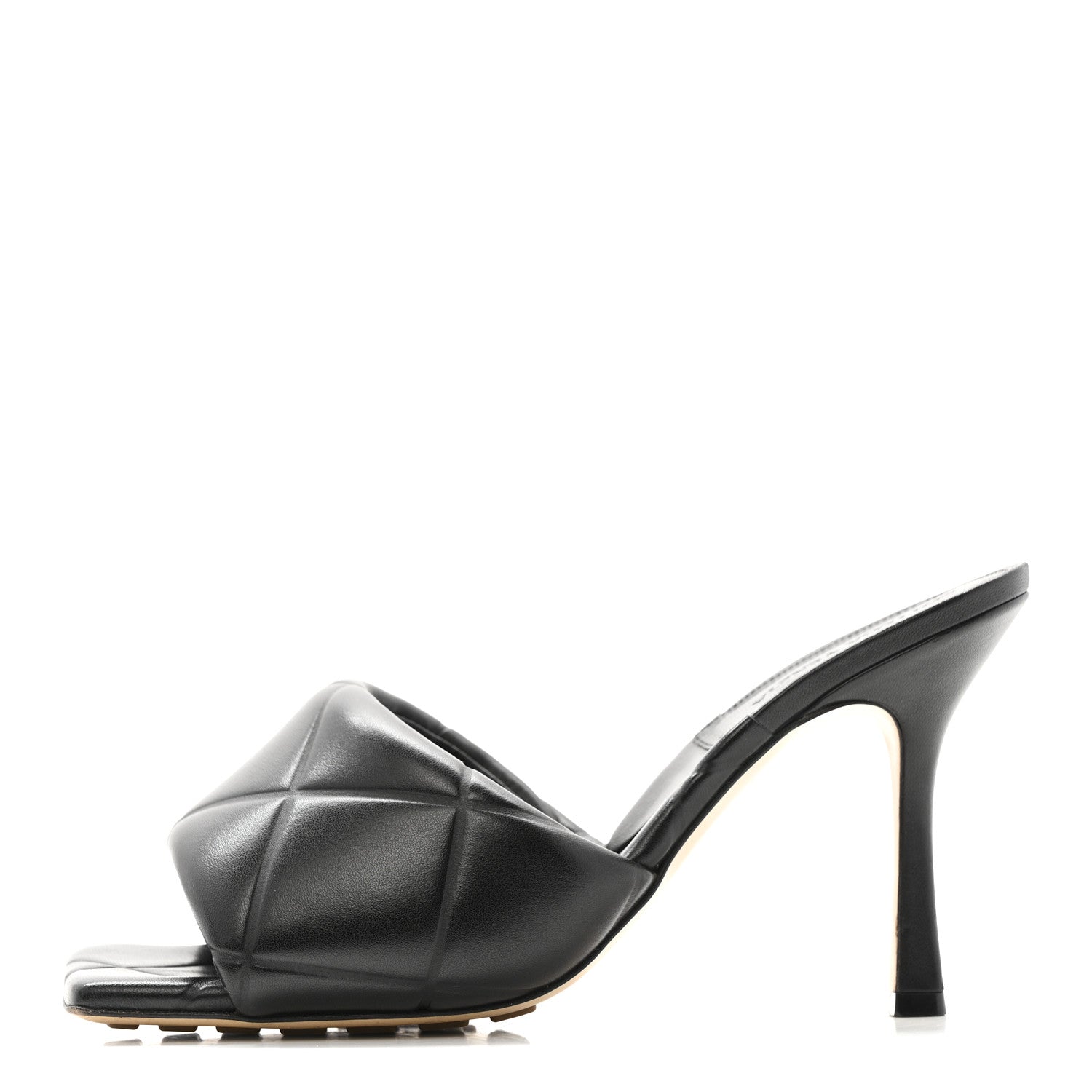 Bottega Veneta Nappa Quilted Rubber Lido Mule Sandals 40 Black 1 of 12