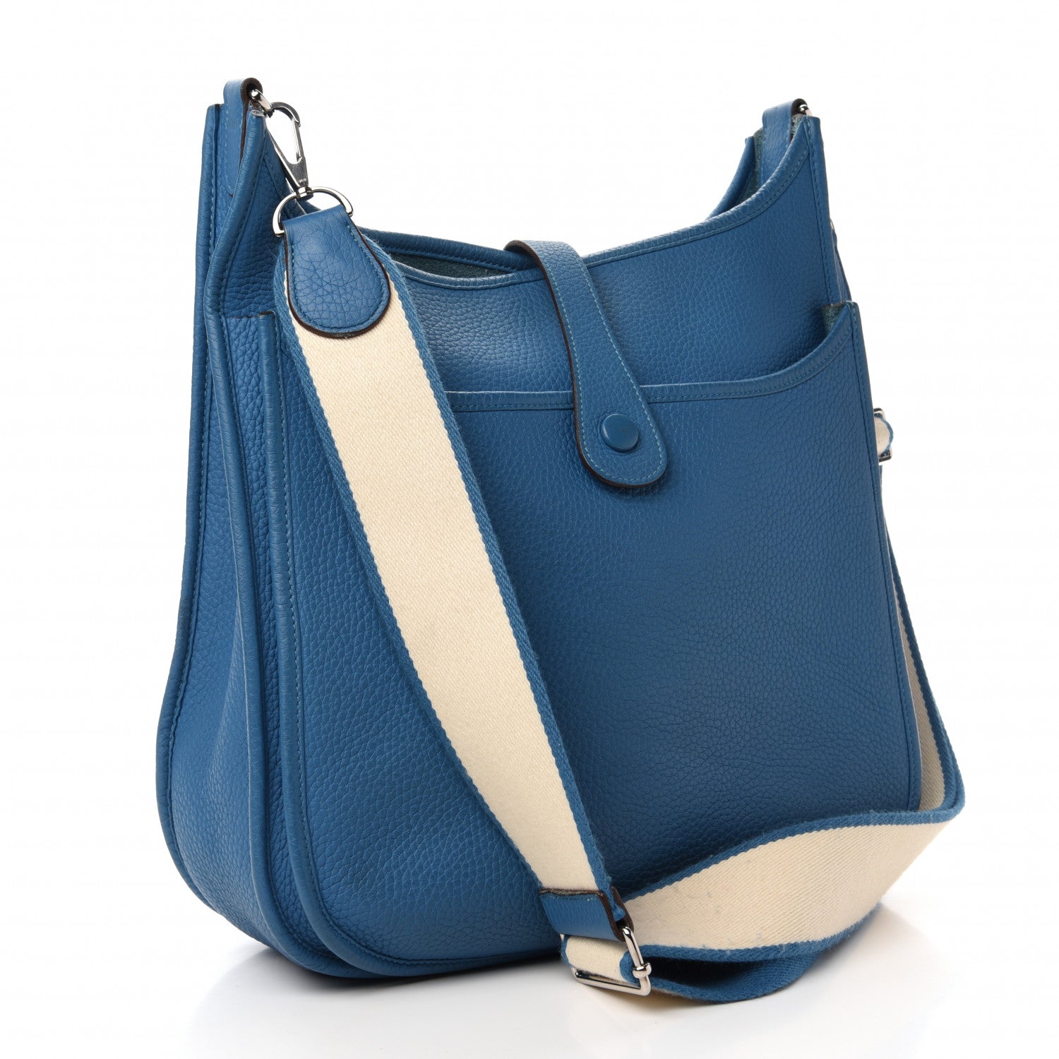 Hermes Taurillon Clemence Amazone Evelyne III GM Mykonos White 3 of 14
