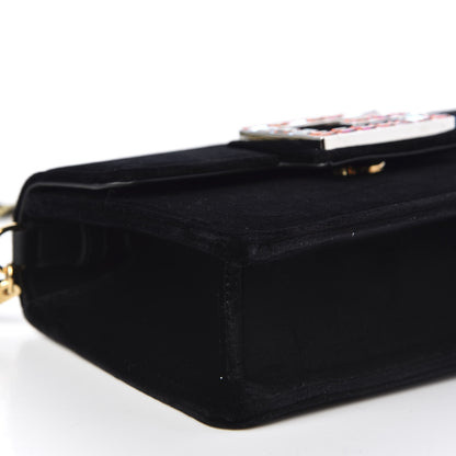 Gucci Velvet Crystal Square G Shoulder Bag Black 5 of 10