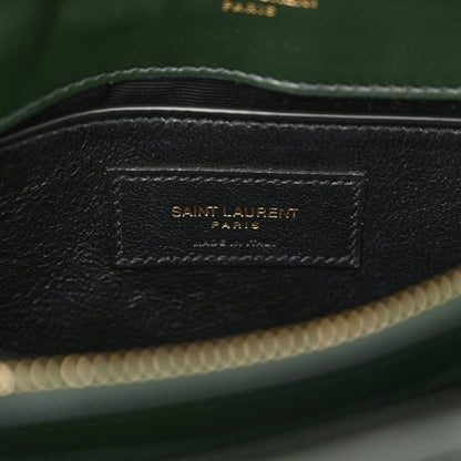 Saint Laurent Calfskin Y Quilted Monogram Small Loulou Chain Satchel Dark Mint 6 of 11