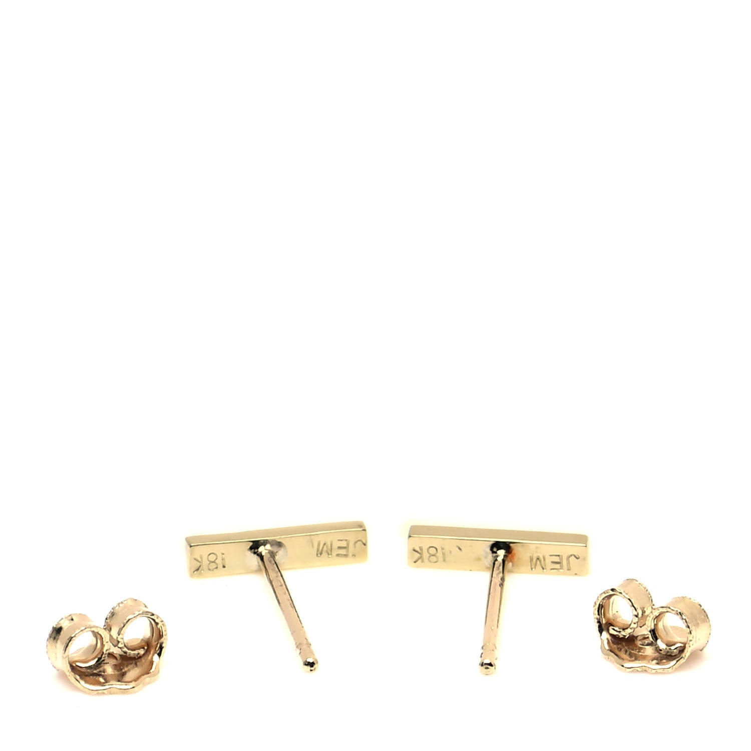 Jennifer Meyer 18K Yellow Gold Bar Stud Earrings 3 of 4