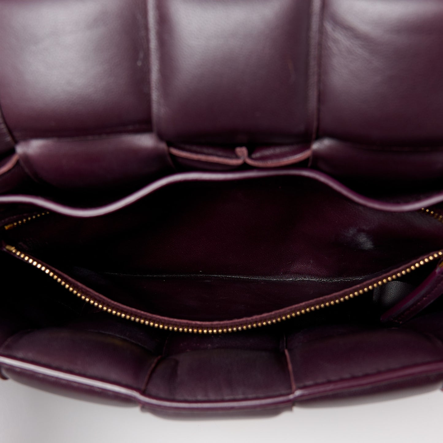 Nappa Maxi Intreccio Padded Cassette Crossbody Bag Grape