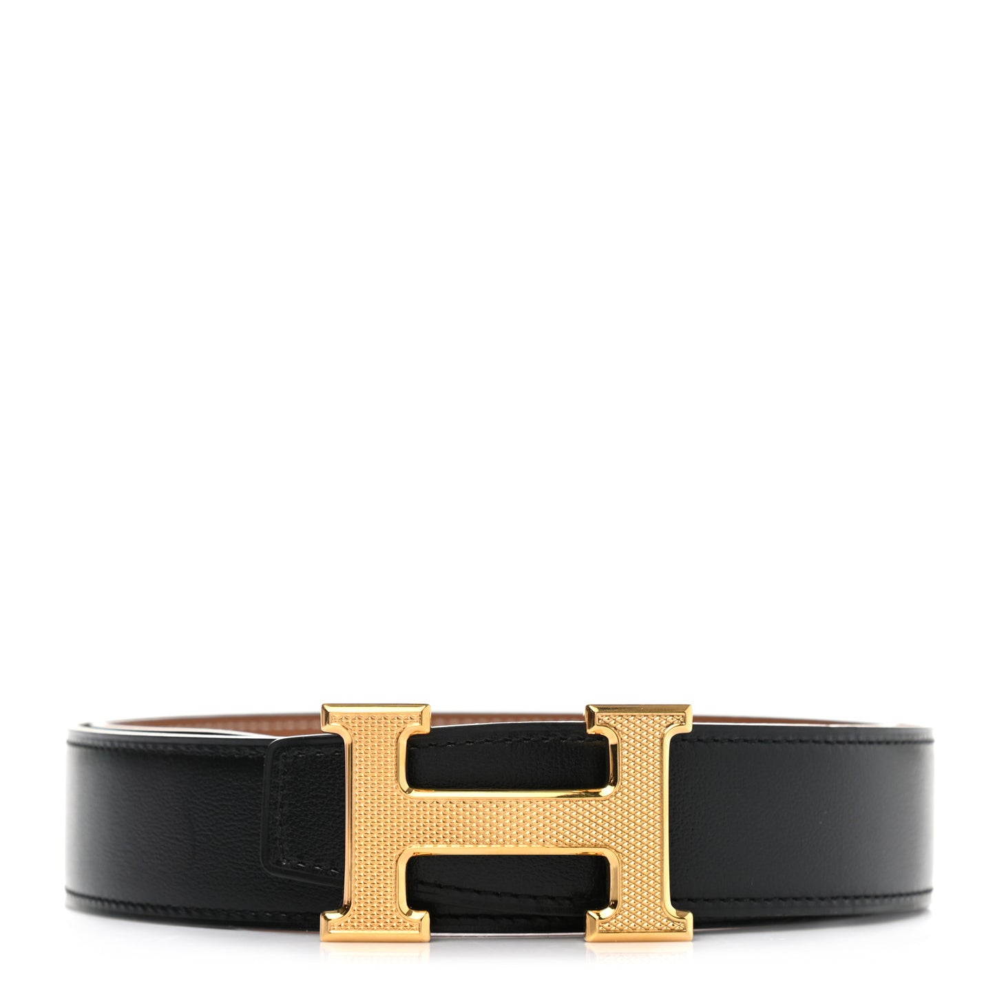 Box Togo 32mm Guilloche H Belt 80 Black Gold