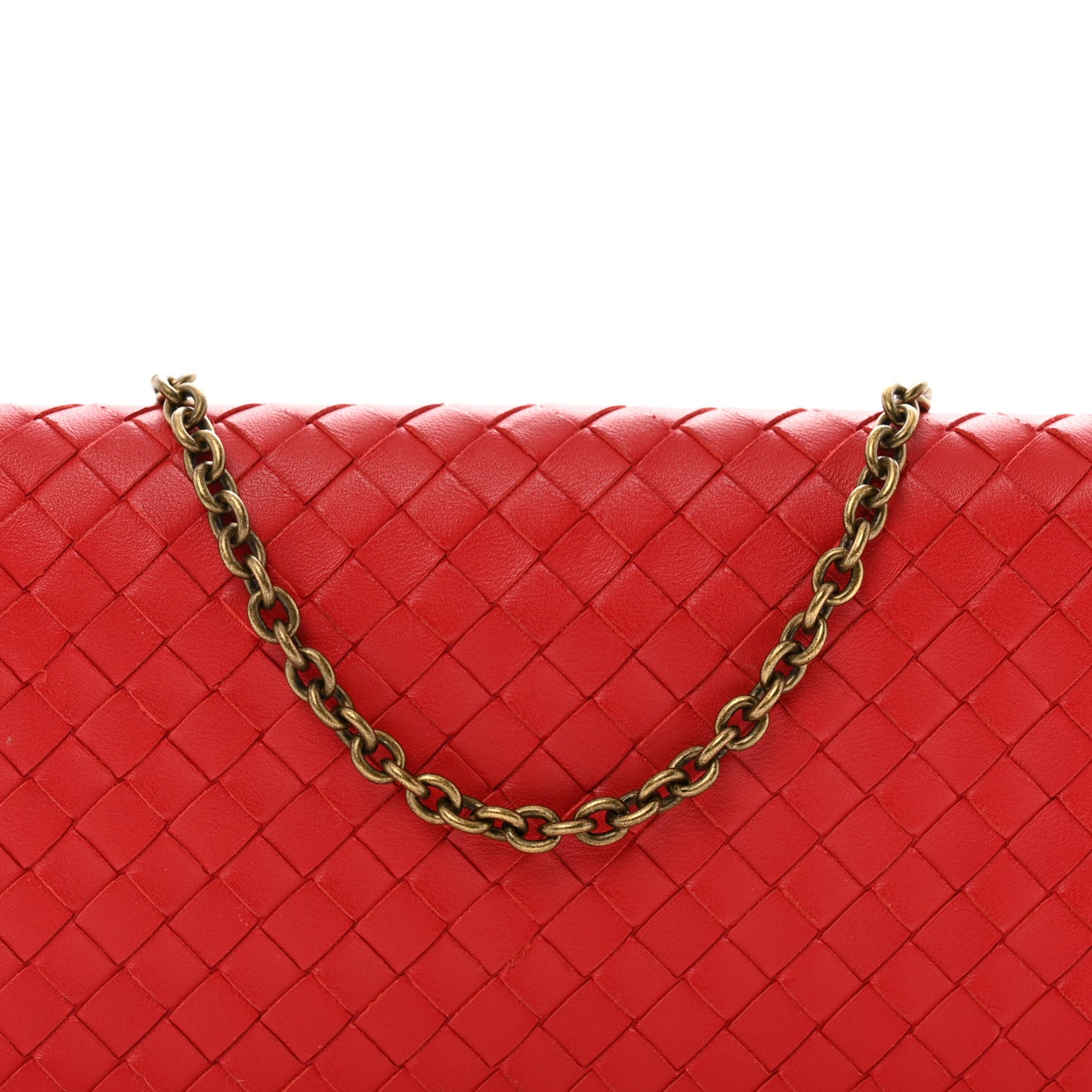 Nappa Intrecciato Continental Wallet on Chain Red