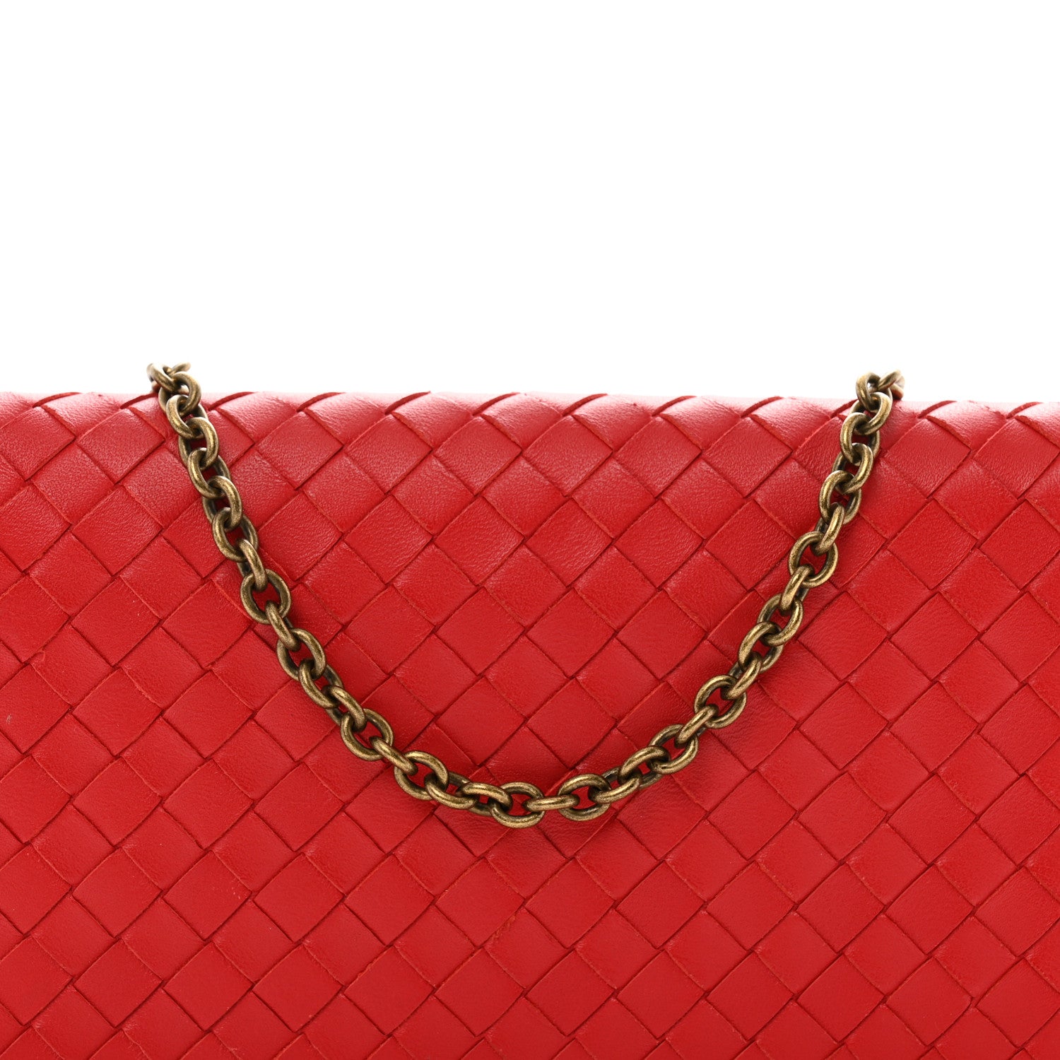 Bottega Veneta Nappa Intrecciato Continental Wallet on Chain Red 8 of 14