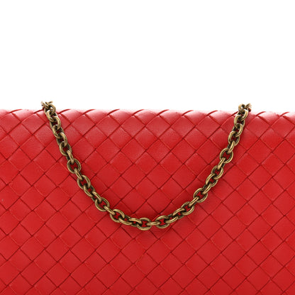 Bottega Veneta Nappa Intrecciato Continental Wallet on Chain Red 8 of 14