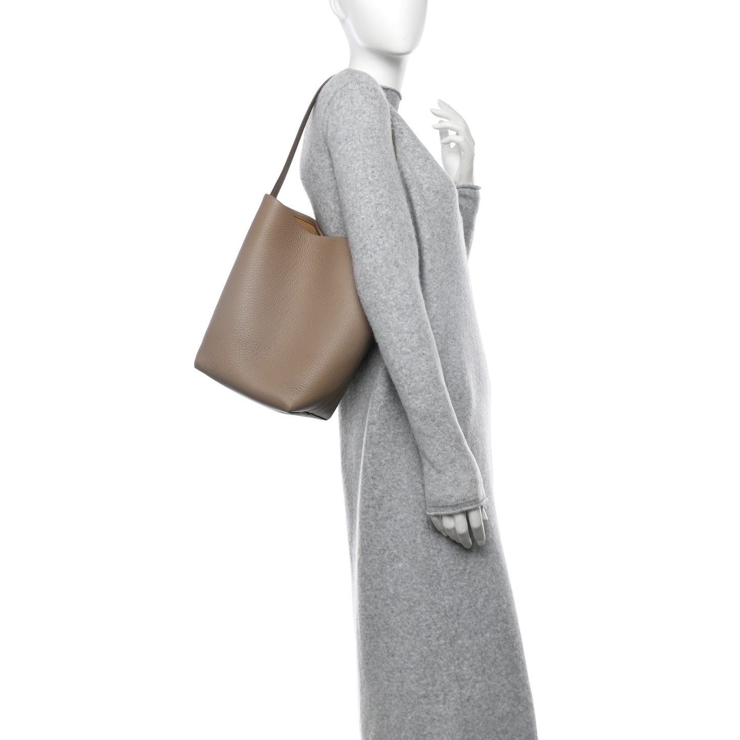 Grained Calfskin Medium N/S Park Tote Dark Taupe
