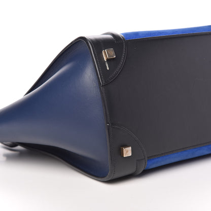 Celine Nubuck Smooth Calfskin Mini Tri-Color Luggage Bright Blue 8 of 9