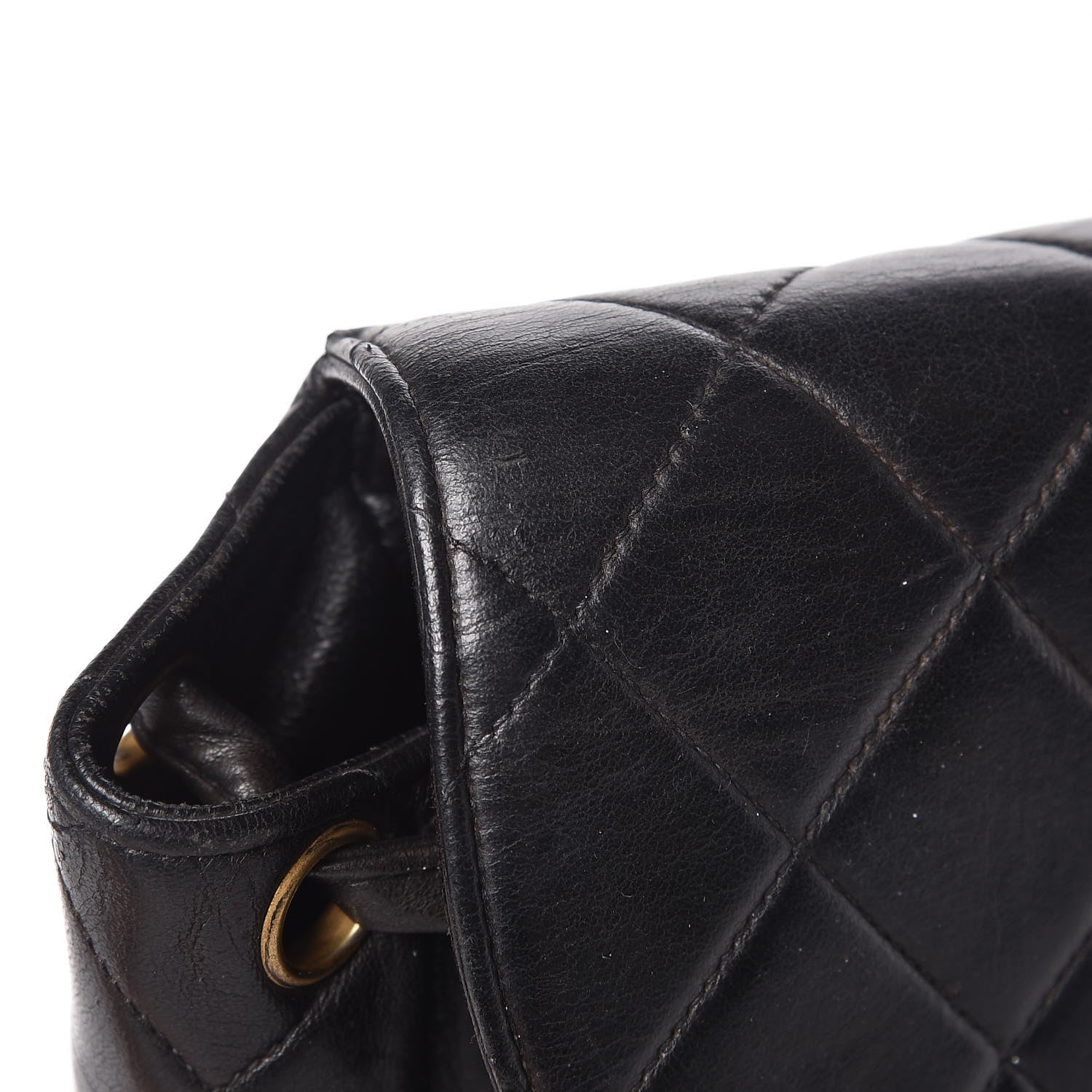 Chanel Lambskin Quilted Drawstring Backpack Black 8 of 12