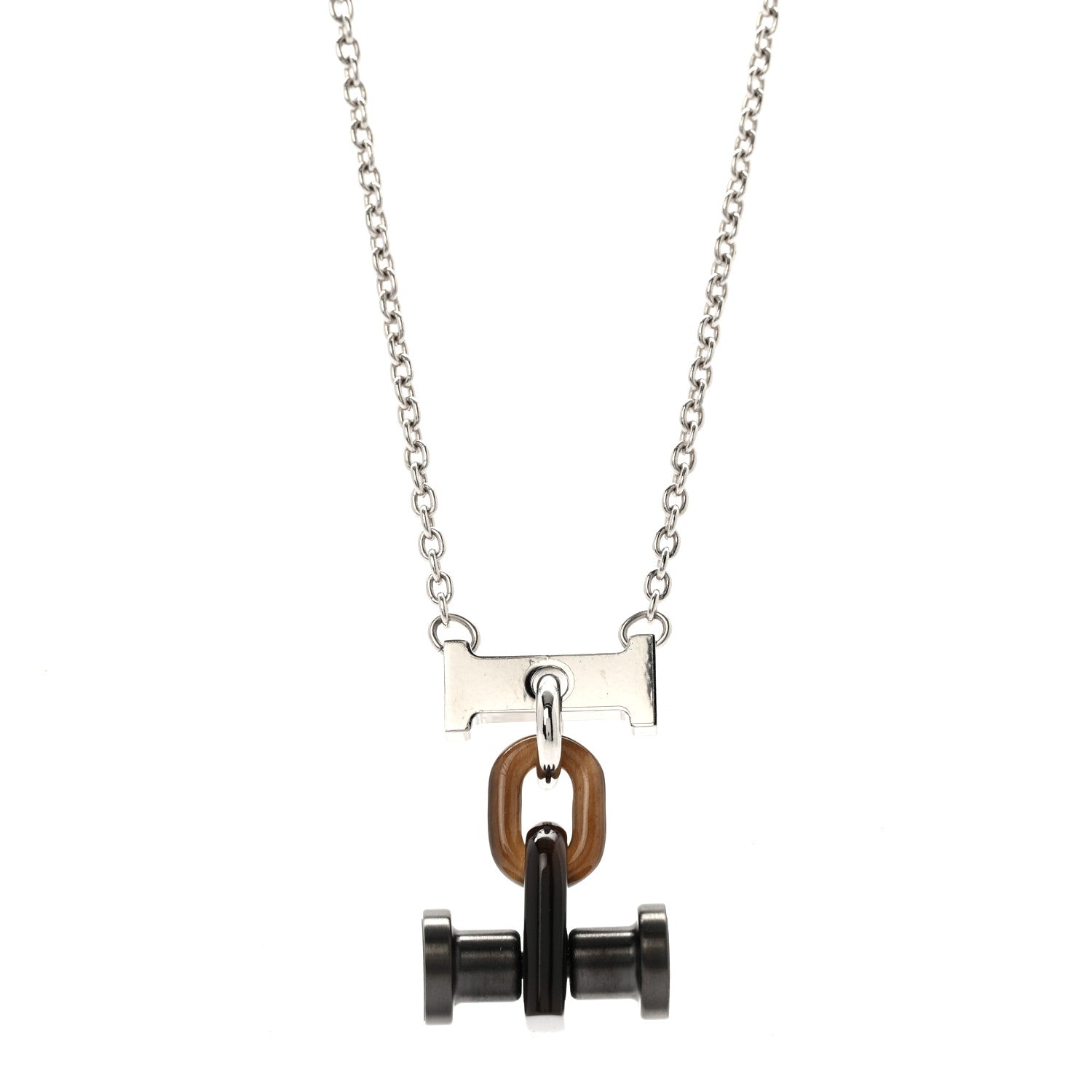 Hermes Palladium Buffalo Horn Mobile Necklace 4 of 6