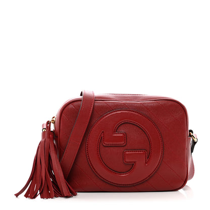 Gucci Sakai Be Green Calfskin Diagonal Stitched Small Blondie Shoulder Bag Rosso 1 of 8