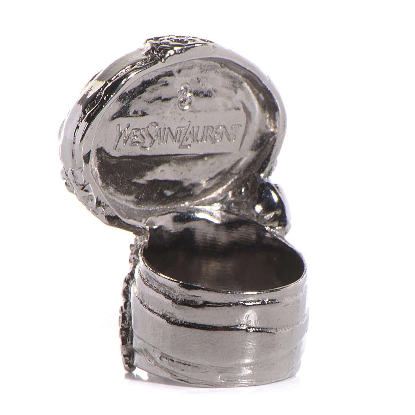 Glass Cabochon Gunmetal Arty Ovale Ring 8 Black