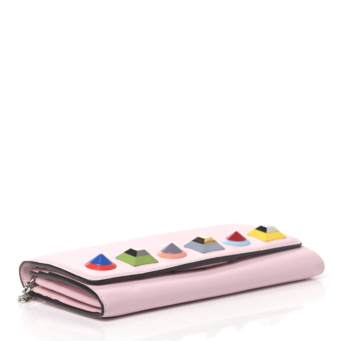 Vitello Liberty Studded Continental Wallet On Chain Peonia Multicolor