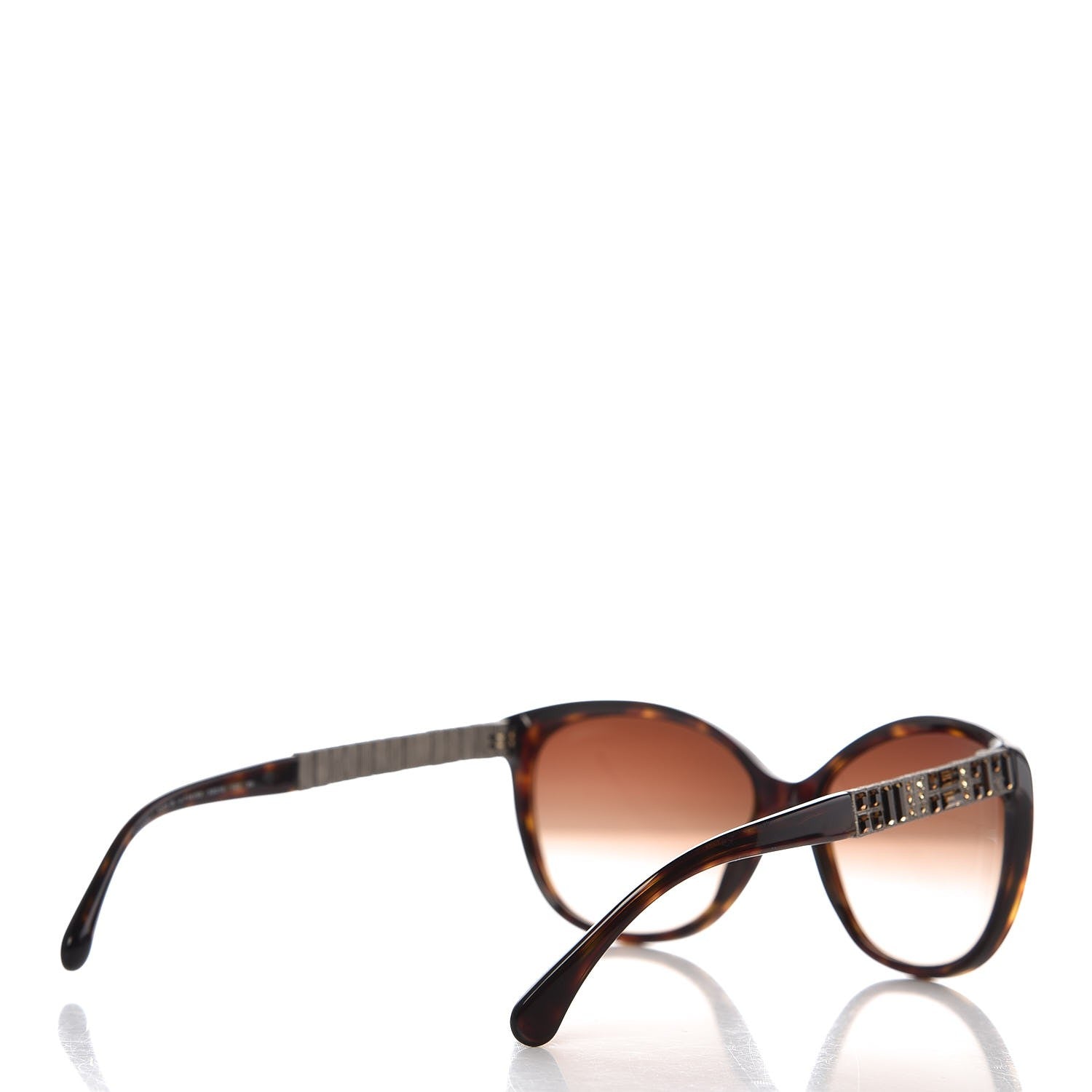 Chanel Crystal Baguette Cat Eye Sunglasses 5309-B Tortoise 4 of 8