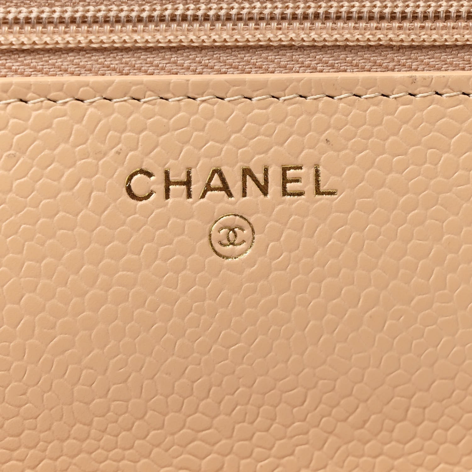 Chanel Caviar Quilted Wallet on Chain WOC Beige 6 of 13