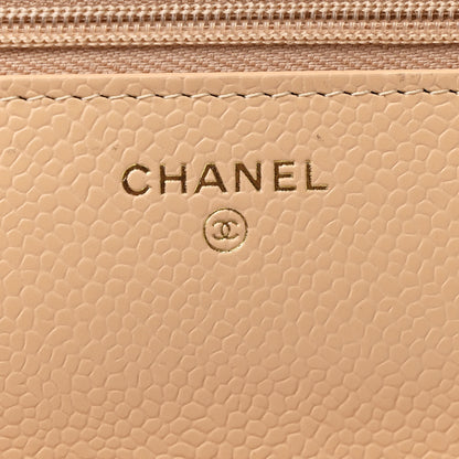Chanel Caviar Quilted Wallet on Chain WOC Beige 6 of 13