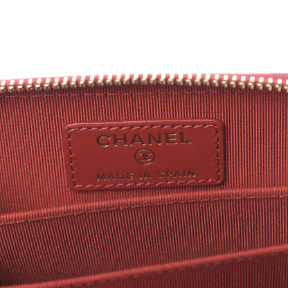Chanel Caviar Quilted Zip Card Holder Red 6 of 8