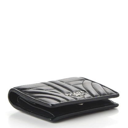 Prada Soft Calfskin Impunture Diagramme Wallet Black 4 of 10