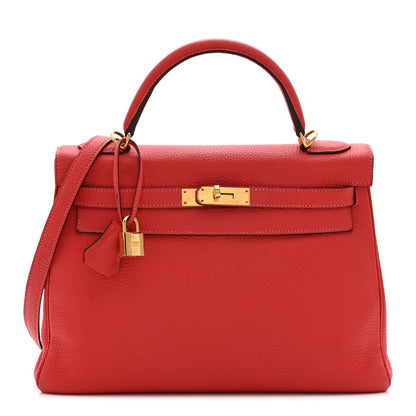 Hermes Togo Kelly Retourne 32 Rouge Pivoine 1 of 10
