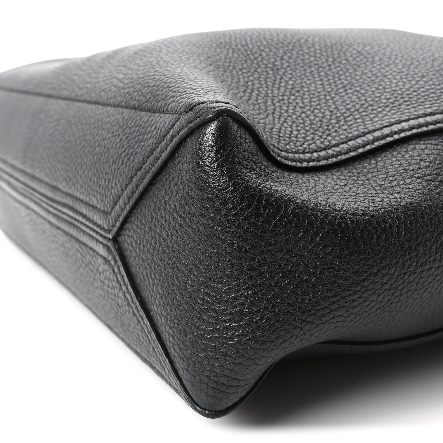 Grained Calfskin Small Dahlia Tote Black