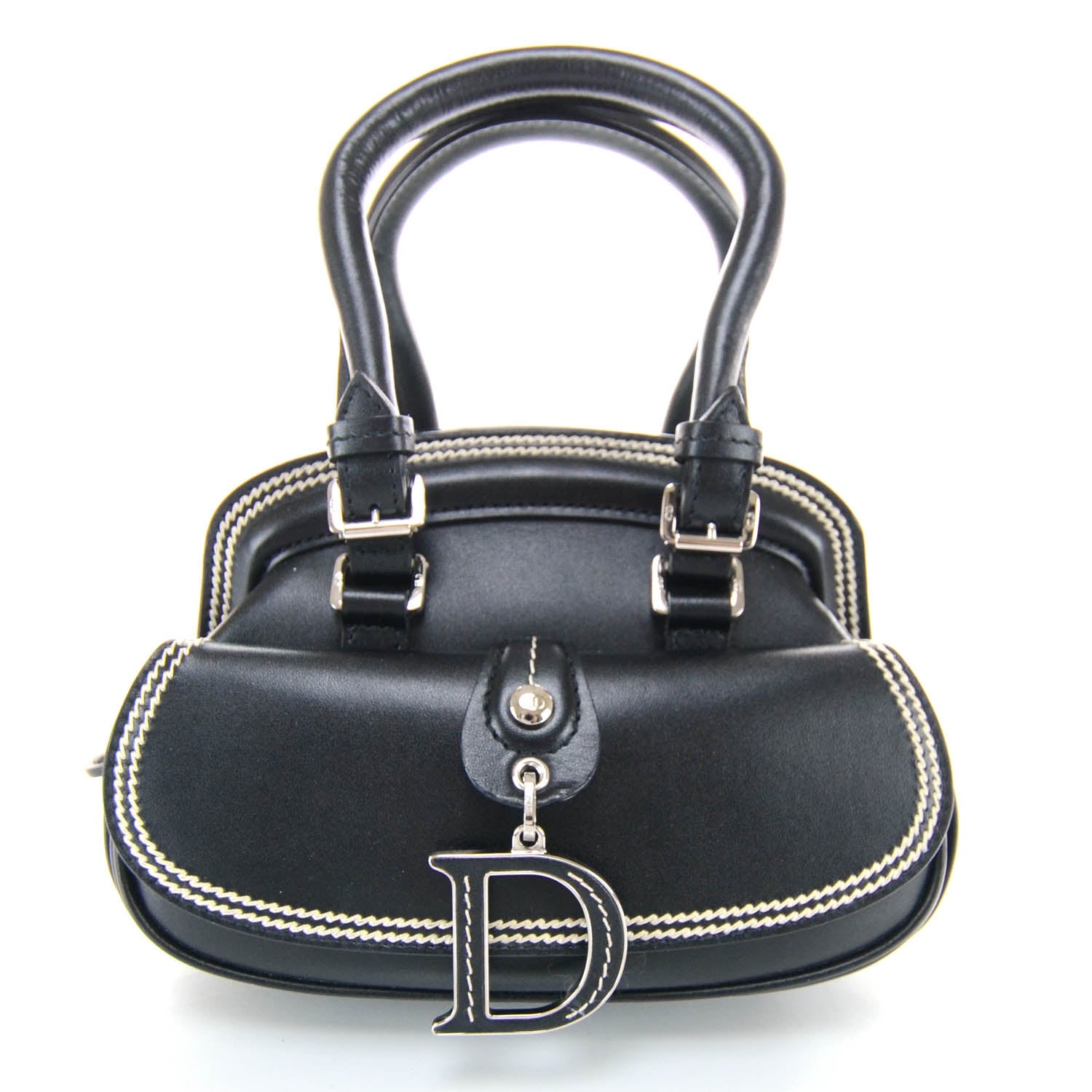 Christian Dior Leather Small Detective Satchel Black 1 of 11