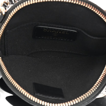 Chanel Lambskin Mini Camellia Bouquet Clutch With Chain Black 5 of 12