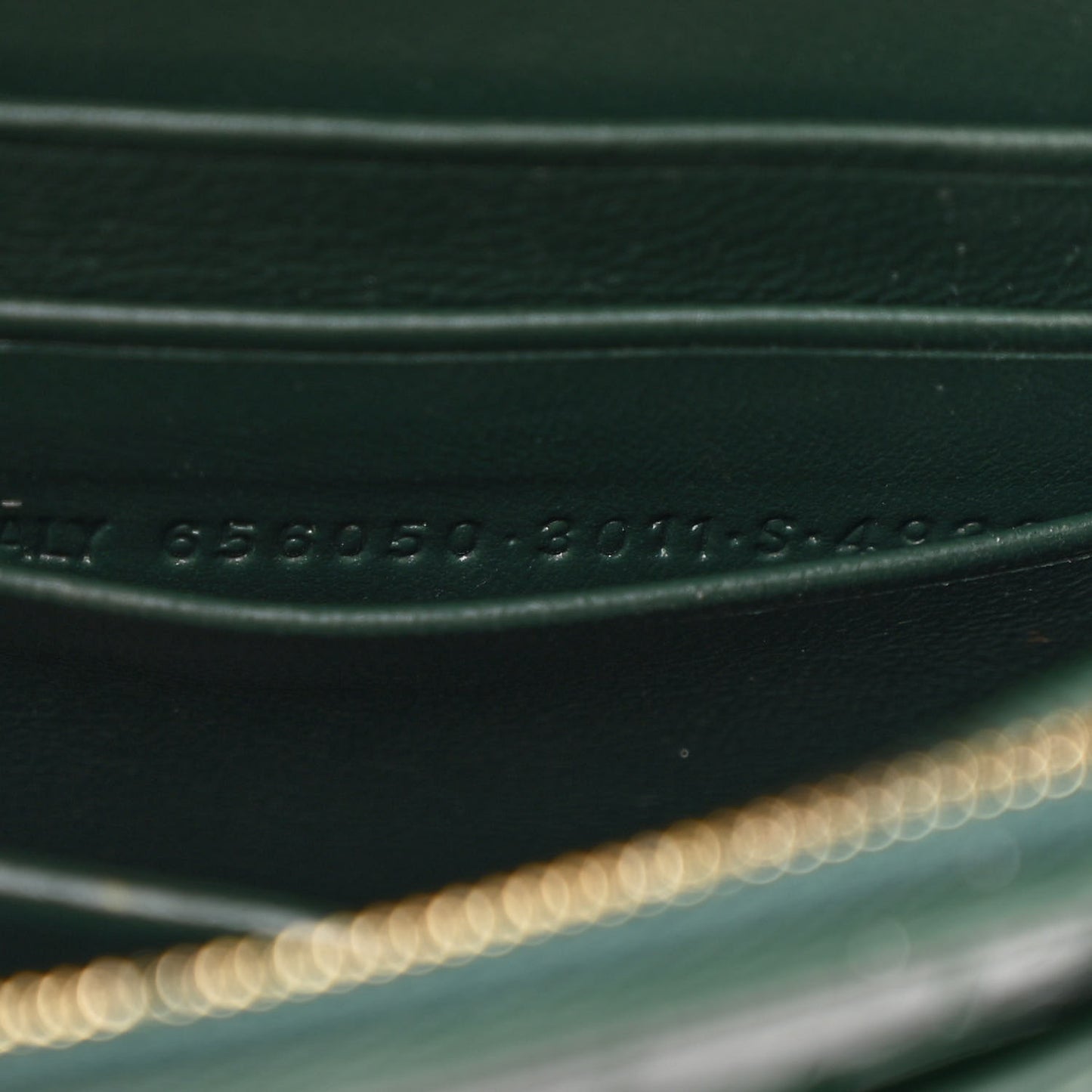 Shiny Calfskin Crocodile Embossed Hourglass Chain Bag Forest Green