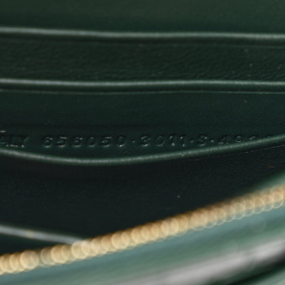 Balenciaga Shiny Calfskin Crocodile Embossed Hourglass Chain Bag Forest Green 8 of 12