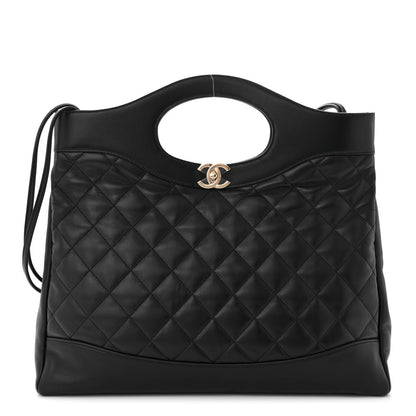 Chanel Lambskin Quilted Large 31 Shopping Bag Black 1 of 10