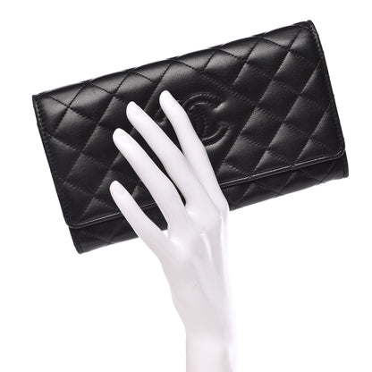 Chanel Lambskin Quilted Large Diamond CC Flap Wallet Black 2 of 14
